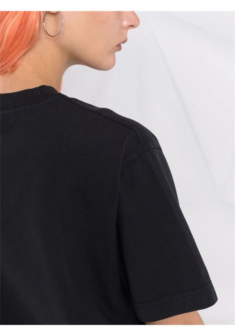 Black logo-print cotton T-shirt - women ACNE STUDIOS | AL0135900