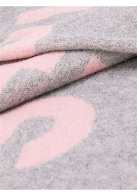 Pink and grey oversized logo intarsia scarf - unisex ACNE STUDIOS | CA0079CHS