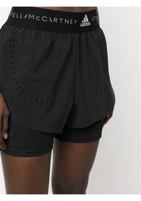 Black True purpose layered shorts - women ADIDAS BY STELLA MC CARTNEY | HS4258BLK