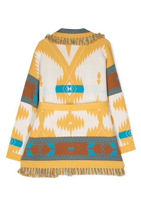 Multicolour intarsia-knit belted cardigan - kids ALANUI KIDS | LGHB002S23KNI0020118
