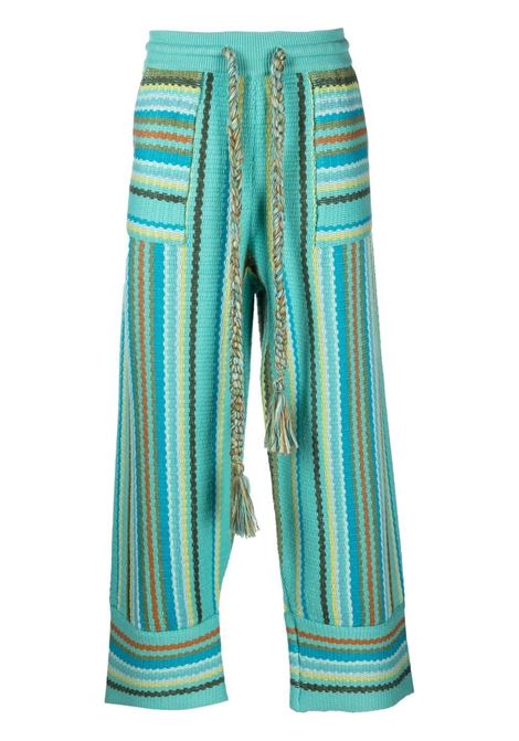 Multicolour striped drawstring trousers - men ALANUI | LMHG013S23KNI0024084