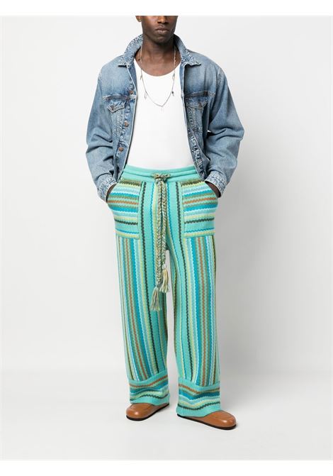Multicolour striped drawstring trousers - men ALANUI | LMHG013S23KNI0024084