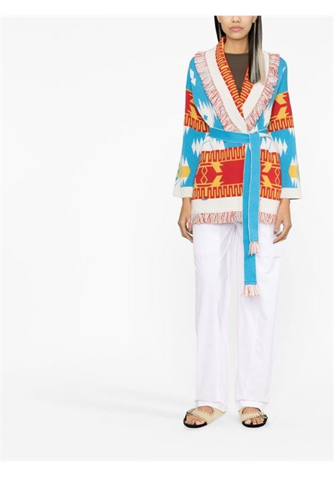 Multicolour Icon jacquard-knit cardigan - women ALANUI | LWHB064S23KNI0024001