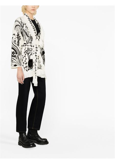 White and black Oasis Of Imagination embroidered cardigan - women ALANUI | LWHB064S23KNI0230110
