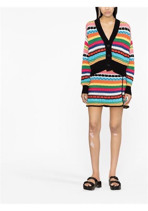 Multicolour Over the Horizon crochet miniskirt - women ALANUI | LWHL008S23KNI0011084