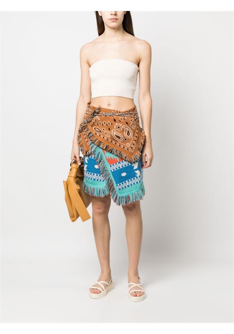 Brown and multicolour Icon bandana-print skirt - women ALANUI | LWHL015S23KNI0026423