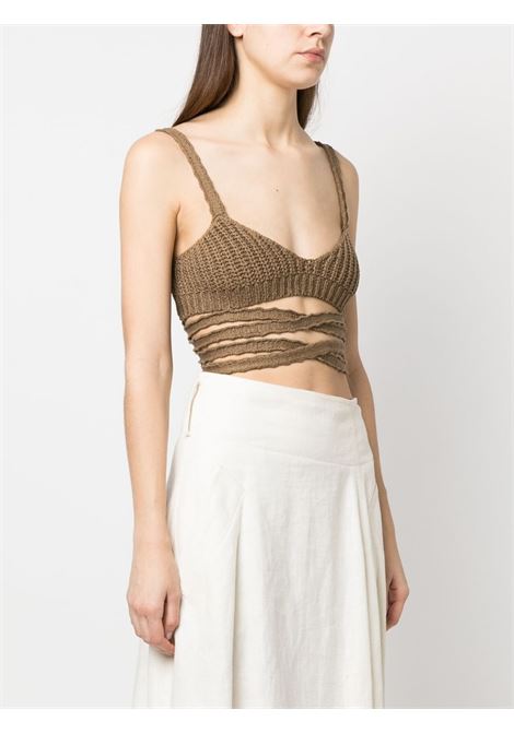 Brown Palm Springs knitted top - women ALANUI | LWHR002S23KNI0011760