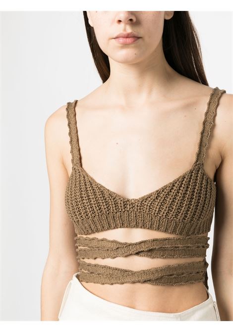 Brown Palm Springs knitted top - women ALANUI | LWHR002S23KNI0011760