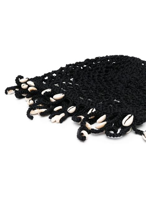 Black Mother Nature Cowry shell-embellished knitted hat - women ALANUI | LWLC009S23KNI0011001