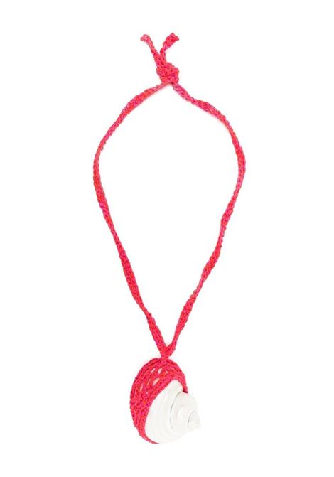 Orange and white Helix Big Shell necklace - women ALANUI | LWOB004S23KNI0012001