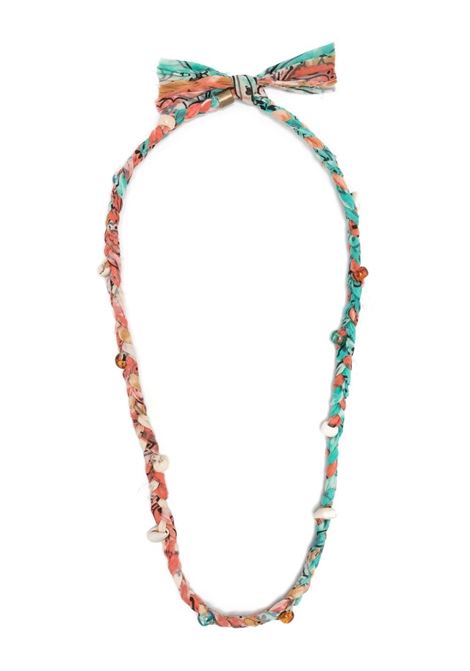 Orange Bandana braided necklace - women ALANUI | LWOB006S23FAB0016085