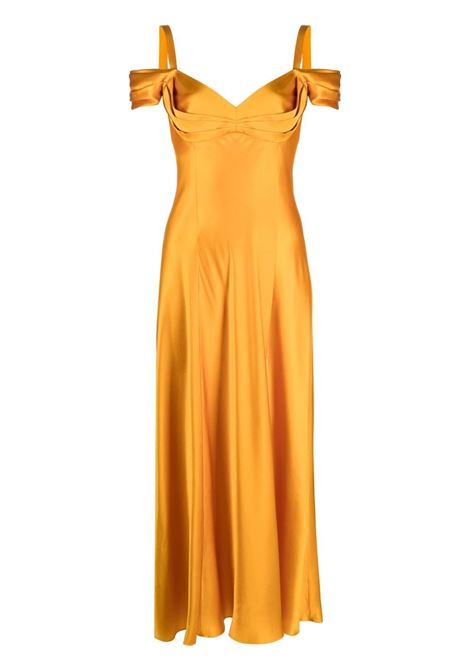 Orange satin-finish evening dress - women  ALBERTA FERRETTI | A040316170043