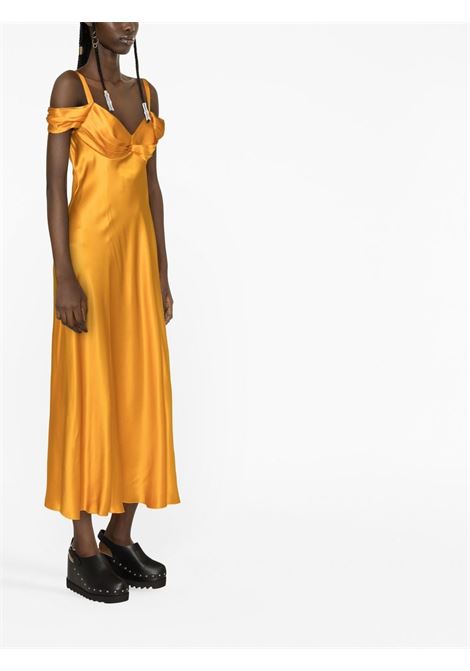 Orange satin-finish evening dress - women  ALBERTA FERRETTI | A040316170043
