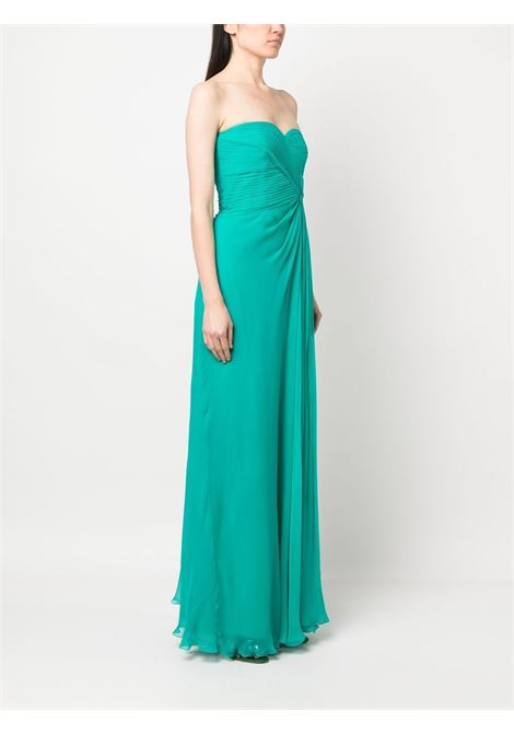 Green gathered strapless gown - women ALBERTA FERRETTI | A046416140382