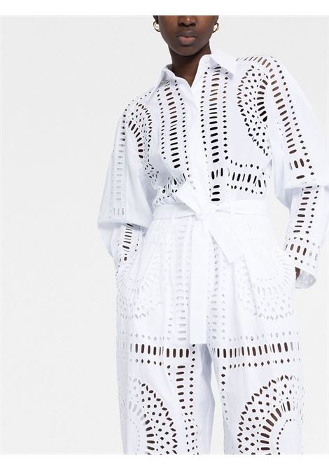 White broderie anglaise belted jumpsuit - women ALBERTA FERRETTI | A047316320001