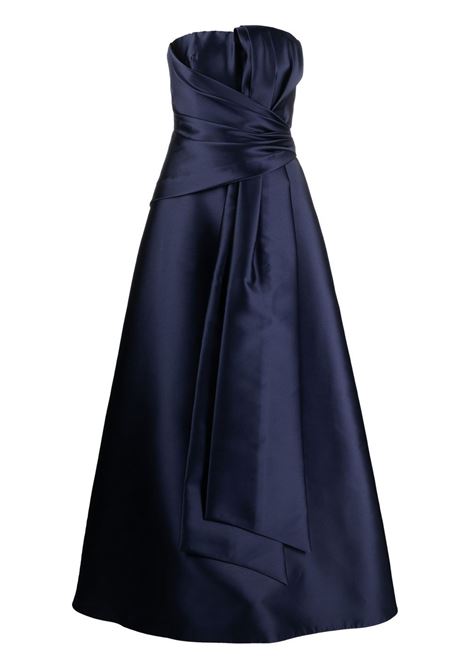 Blue gathered-detail strapless gown - women ALBERTA FERRETTI | V044316200290