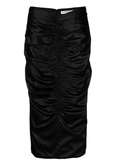 Black rushed satin skirt - women ALESSANDRA RICH | FAB3319F3912900