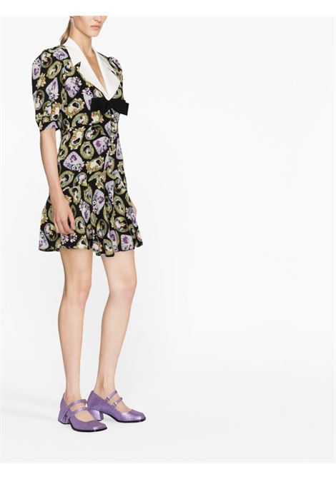 Black and multicolour Cameo-print minidress - women ALESSANDRA RICH | FAB3343F3940900