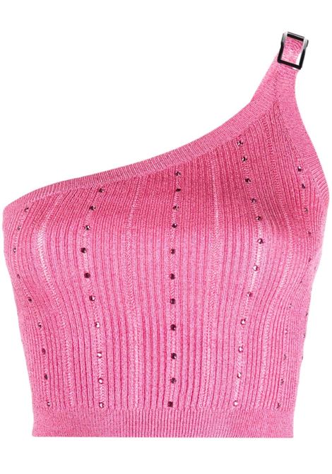 Fuchsia pink embellished one-shoulder top - women  ALESSANDRA RICH | FAB3351K39662554