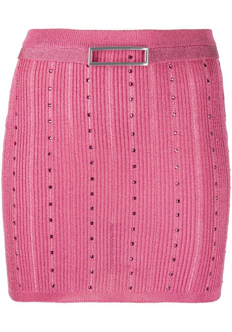 Fuchsia embellished knitted miniskirt - women ALESSANDRA RICH | FAB3356K39662554