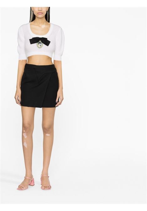 White Cameo knitted cropped  top - women ALESSANDRA RICH | FAB3385K39339001