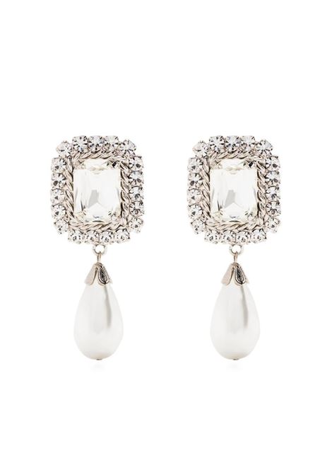 Silver crystal pearl earrings - women ALESSANDRA RICH | FABA2810J034001