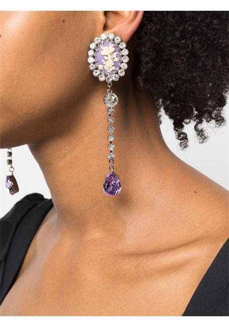 Multicolored crystal-embellished clip-on drop earrings - women  ALESSANDRA RICH | FABA2886J014001