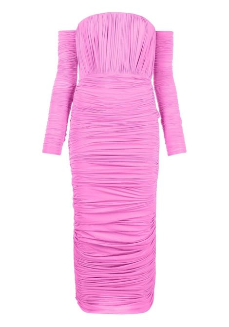 Purple Sterling off-shoulder ruched dress - women ALEX PERRY | D956ORCHD