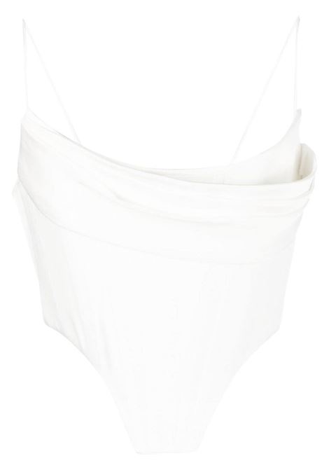 White asymmetric draped corset - women ALEX PERRY | T180WHT