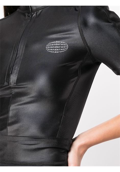 Black half-zip short-sleeved top - women  ALEXANDER WANG | 1CC1231753001