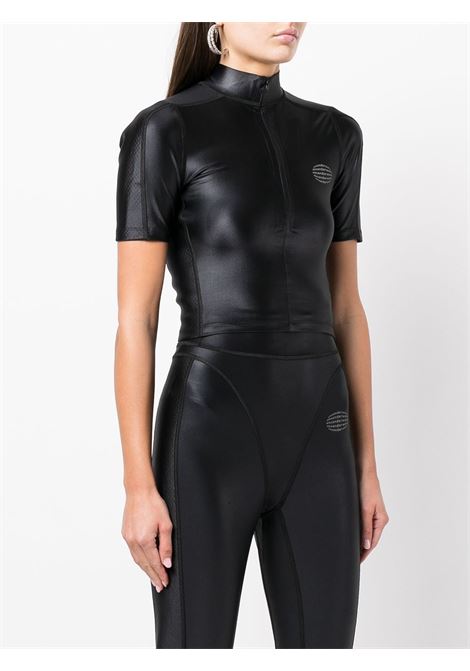 Black half-zip short-sleeved top - women  ALEXANDER WANG | 1CC1231753001