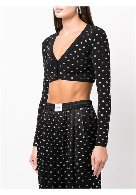 Cardigan cropped con cristalli in nero - donna ALEXANDER WANG | 1KC1233051001
