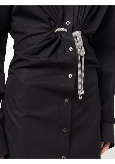 Black twist front dress with crystal ties - women  ALEXANDER WANG | 1WC1236209001