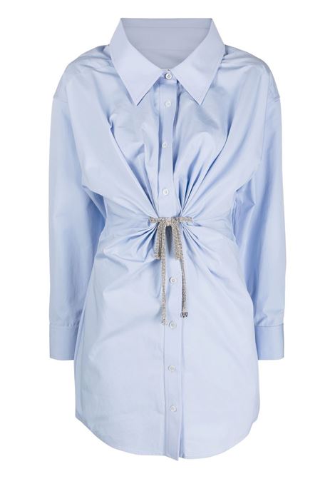 Light blue Crystal Tie Twist shirt dress - women ALEXANDER WANG | 1WC1236209450