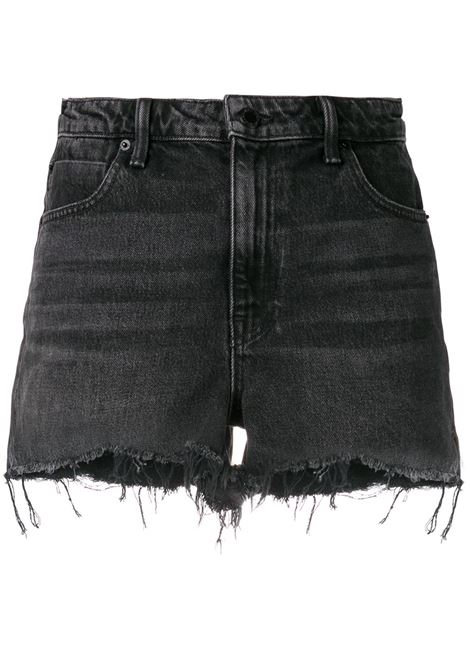 Grey frayed denim shorts - women ALEXANDER WANG | 4D994038AD015