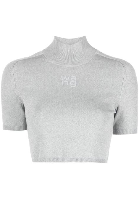 Grey cropped logo-embellished top - women  ALEXANDER WANG | 4KC2231021041