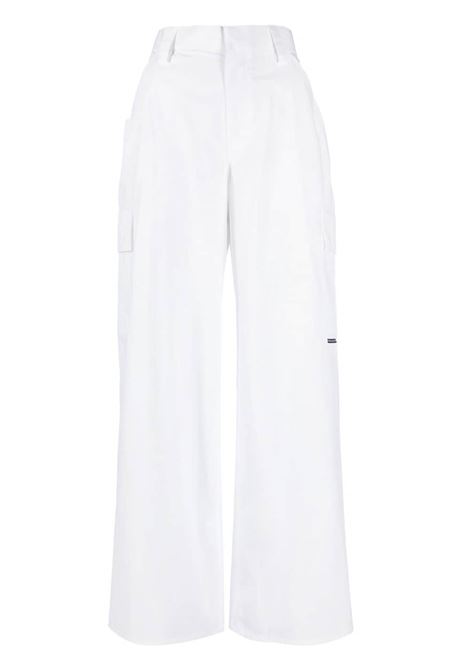 Pantaloni cargo a vita alta in bianco - donna ALEXANDER WANG | 4WC2234374111