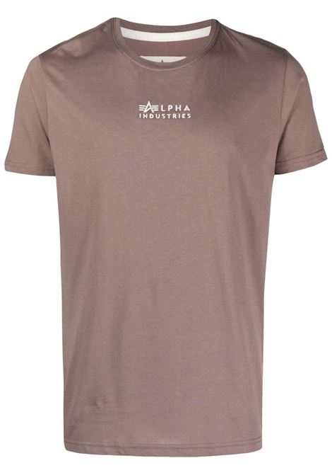 Brown embroidered-logo T-shirt - men ALPHA INDUSTRIES | 118529628