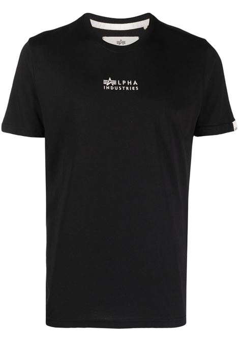 T-shirt con ricamo in nero - uomo ALPHA INDUSTRIES | 118529649