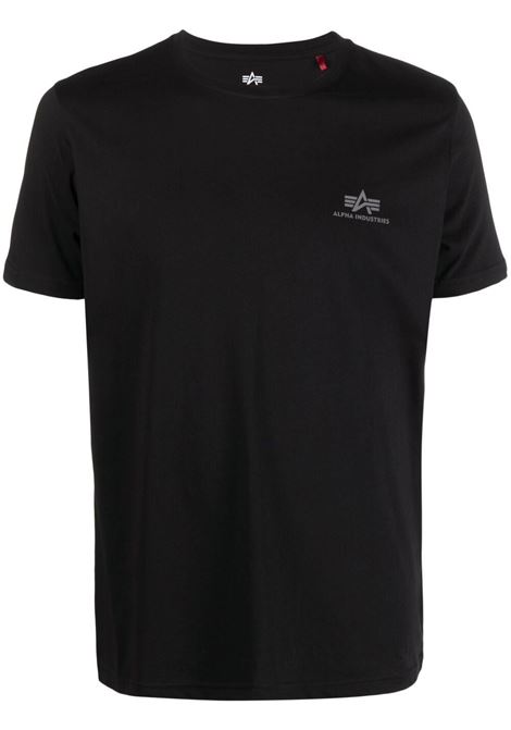T-shirt con logo in nero - uomo ALPHA INDUSTRIES | 128507RP285