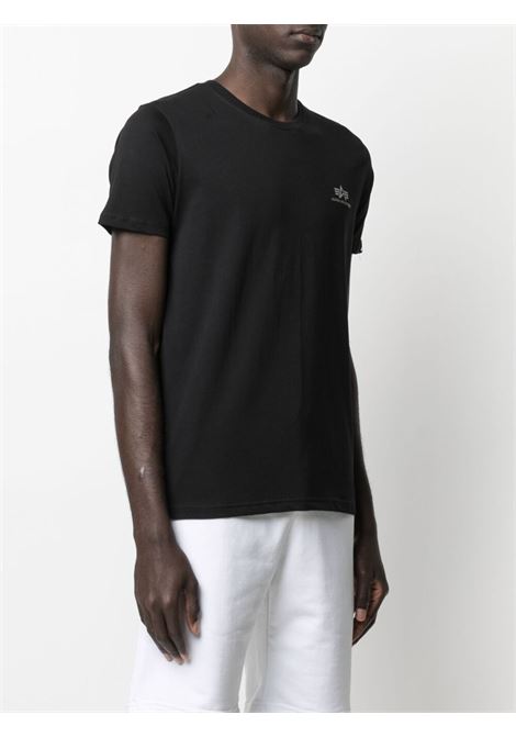 T-shirt con logo in nero - uomo ALPHA INDUSTRIES | 128507RP285