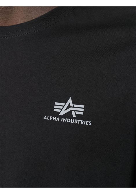 Black logo print T-shirt - men ALPHA INDUSTRIES | 128507RP285