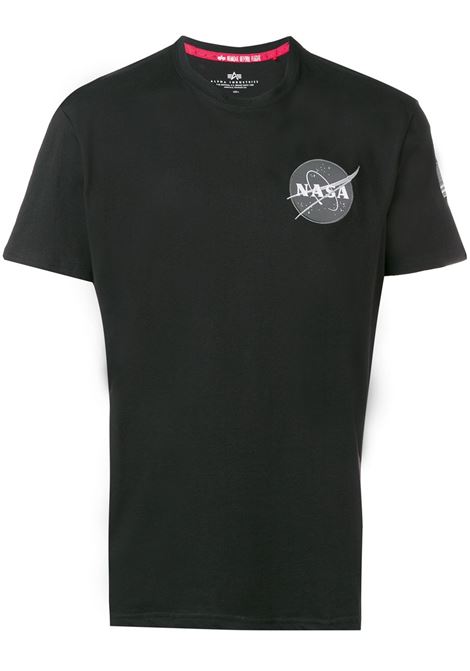 T-shirt con logo in nero - uomo ALPHA INDUSTRIES | 17650703