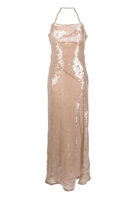 Pink sequin-embellished halterneck gown - women AMEN | AMS23516089
