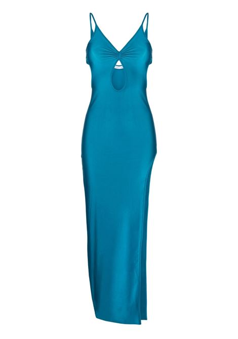 Turquiose cut-out detail slip dress - women AMEN | HMS23500085