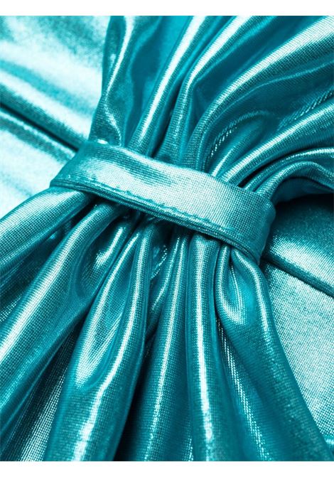 Torquoise blue metallic-effect cut-out swimsuit - women AMEN | HMS23810085