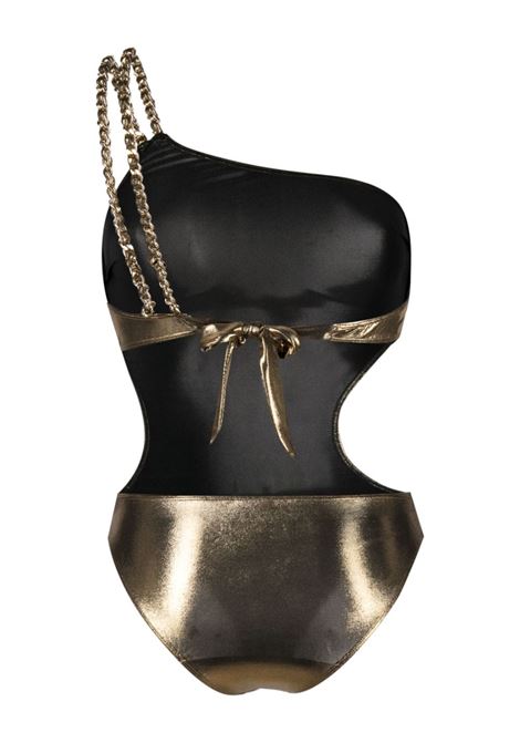 Costume intero asimmetrico con dettaglio cut-out in oro - donna AMEN | HMS23815002