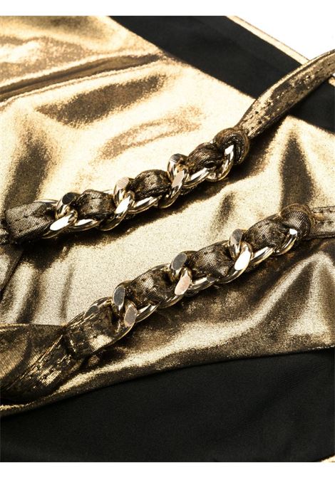 Gold chain-detail triangle bikini - women AMEN | HMS23820002