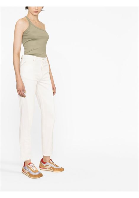 Jeans crop a vita alta in bianco - donna AMI PARIS | FTR020CO0033168