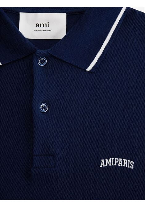 Polo Ami de Coeur in blu - uomo AMI PARIS | HPL002JE0001491